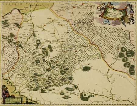 Stara mapa. Reprodukcja niewyraźna. 